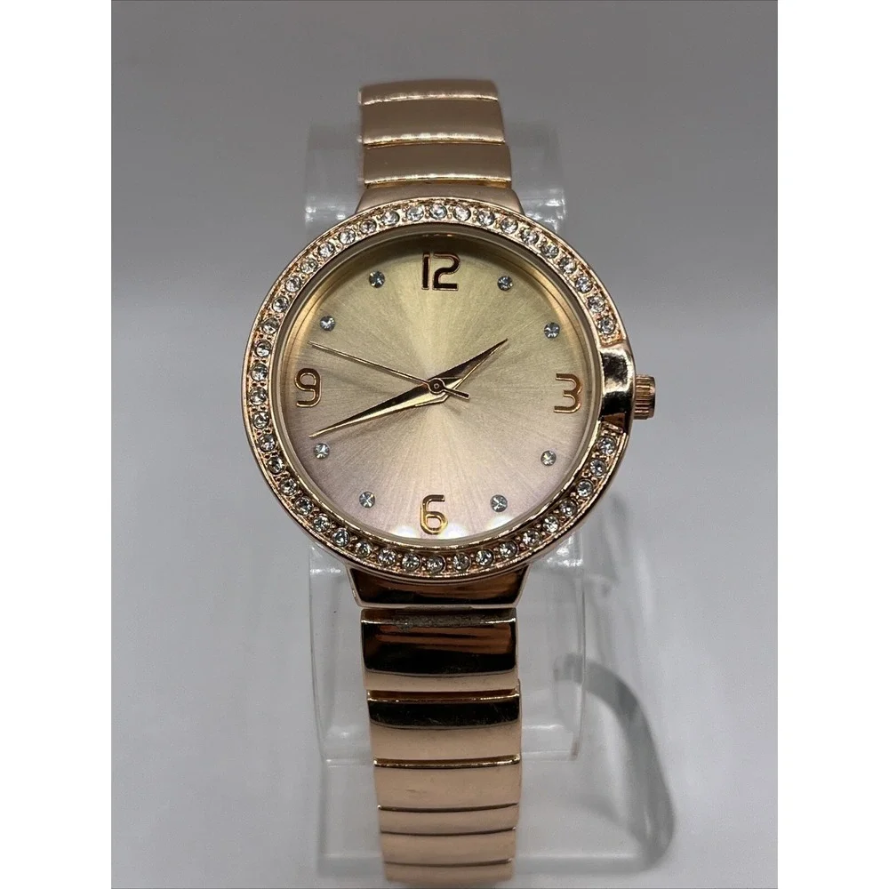 Time‎ and Tru Women's Rose Gold Quartz Watch 34mm Case- New Battery